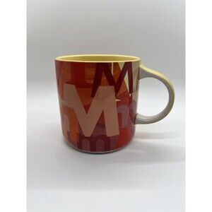 Anthropologie Ceramic Coffee Mug Monogram Letter M Teacup Multicolor